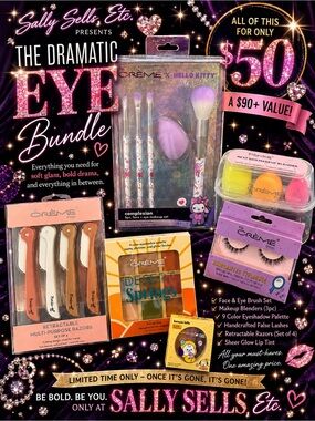 The Crème Shop-Hello Kitty Make up Brush set-eyeshadow-eyelashes-eyebrow razors